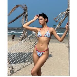 Gigi Swimwear Cherry Bikini, two piece size Small